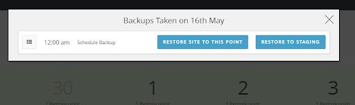 <strong>Warp back your site in time</strong> - You can restore the complete site back to a specific point in time.