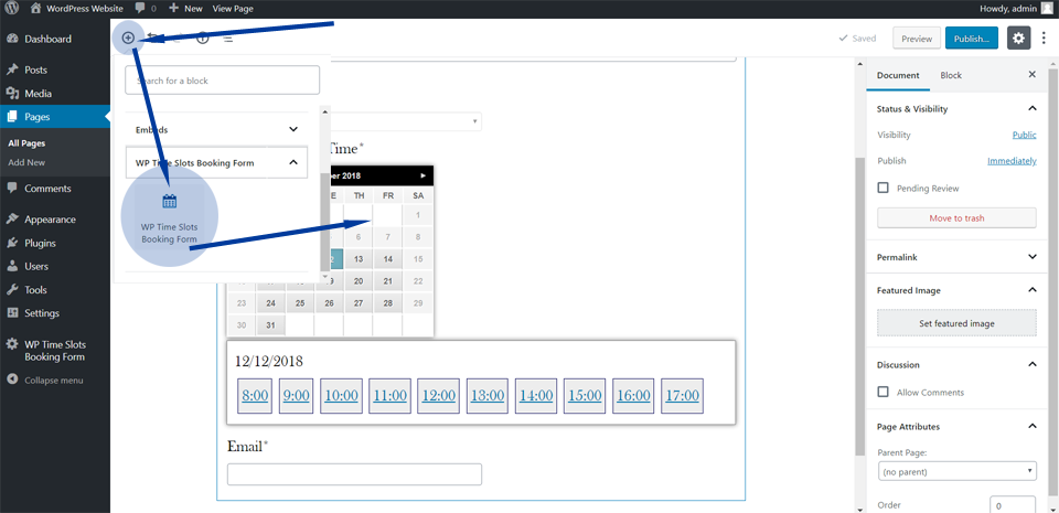 Publishing the form with the new editor Gutemberg block