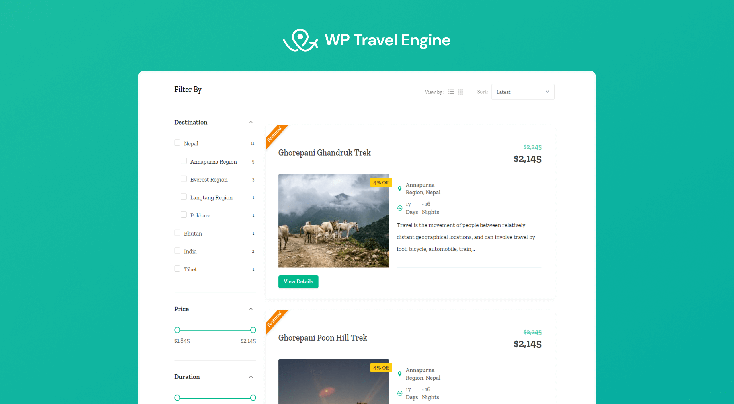 Trips Archive Page.