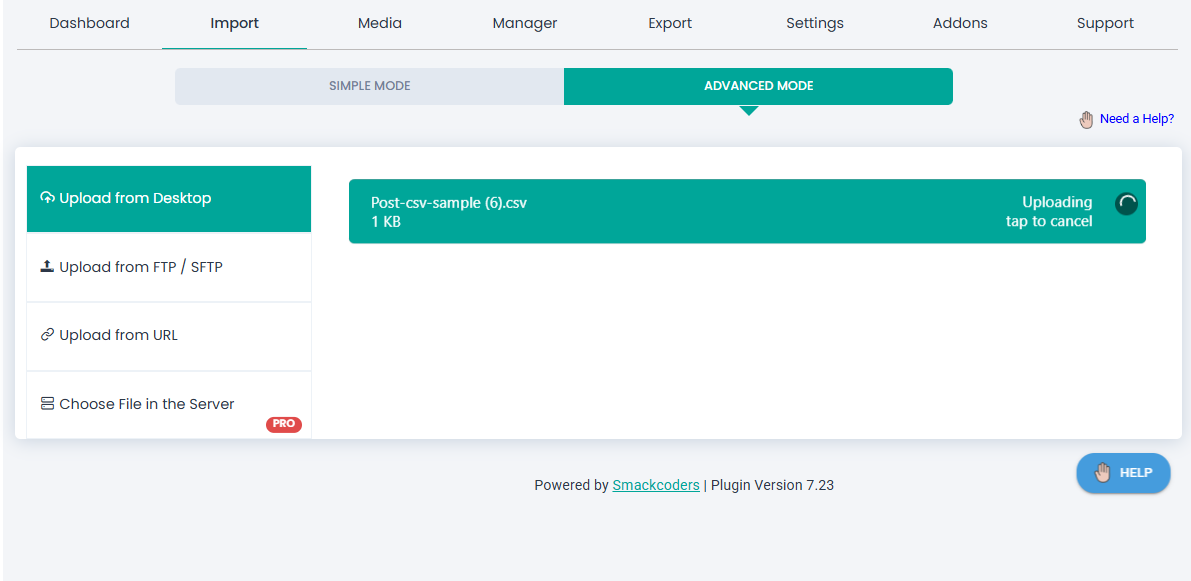 Step 1: Import File Upload