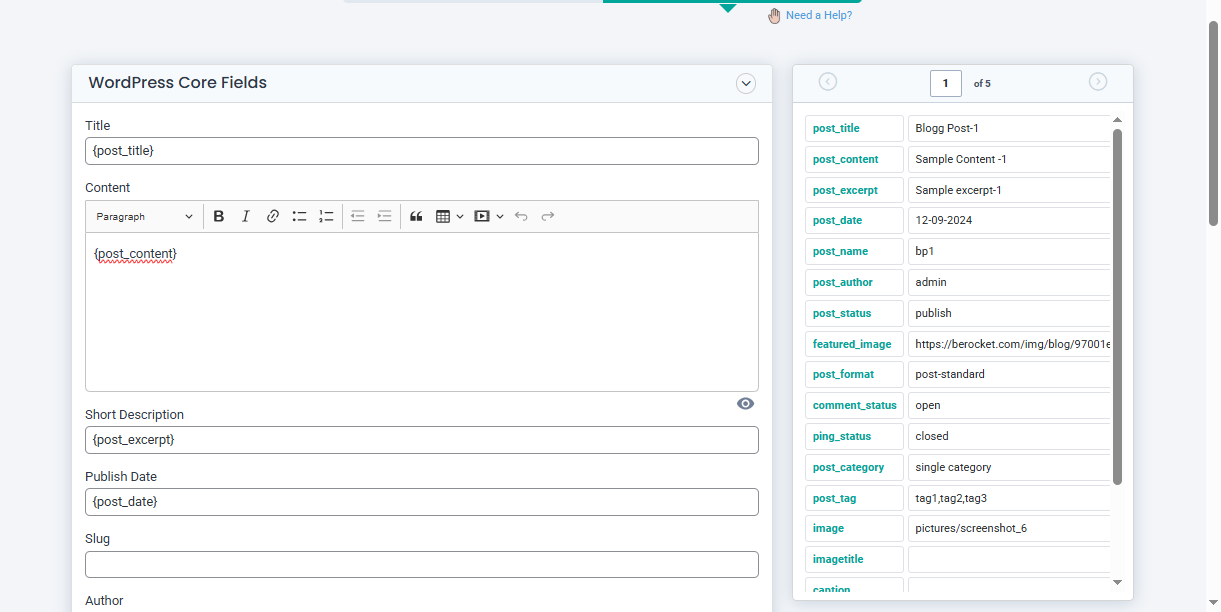Step 3: Field Mapping Drag and Drop Mode