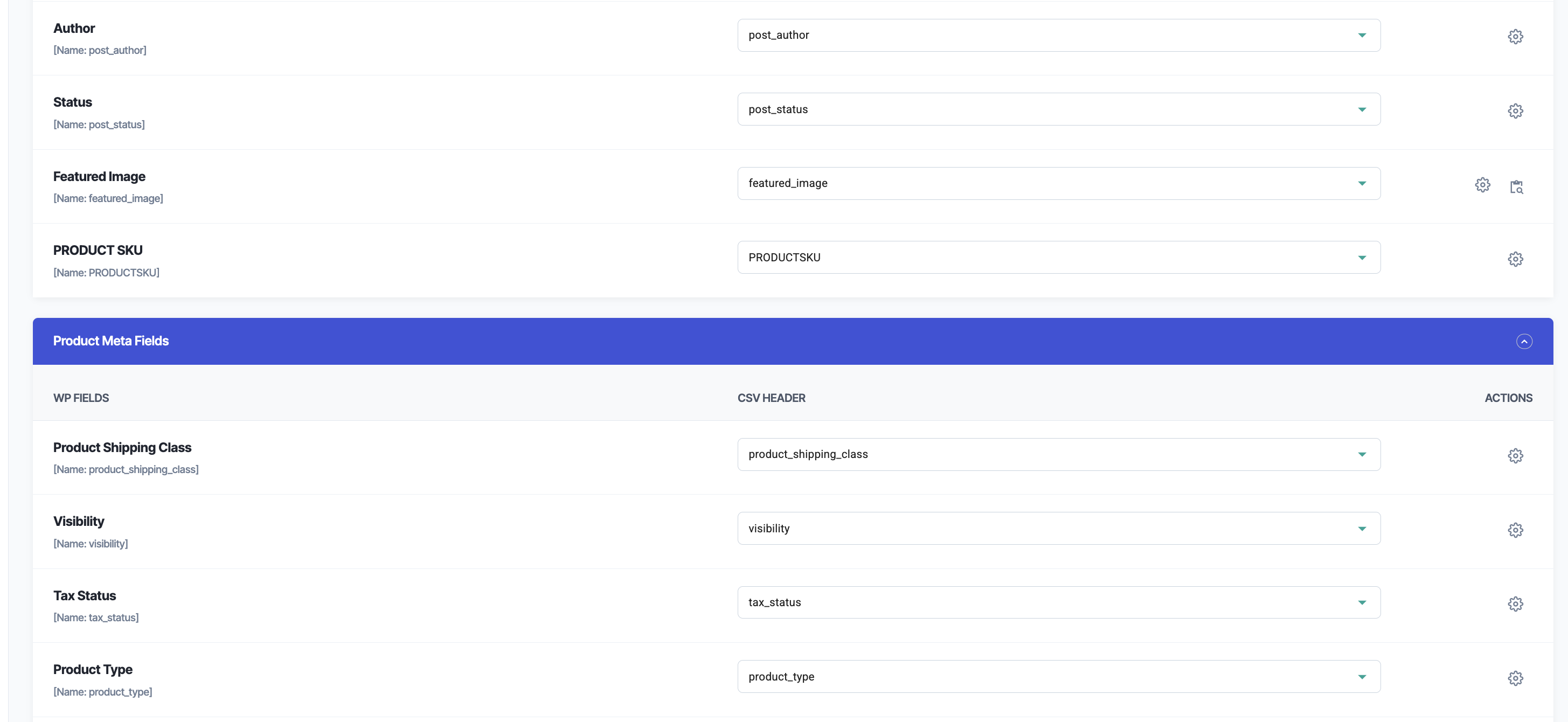 Map WooCommerce product fields including SKU, price, stock, categories and attributes