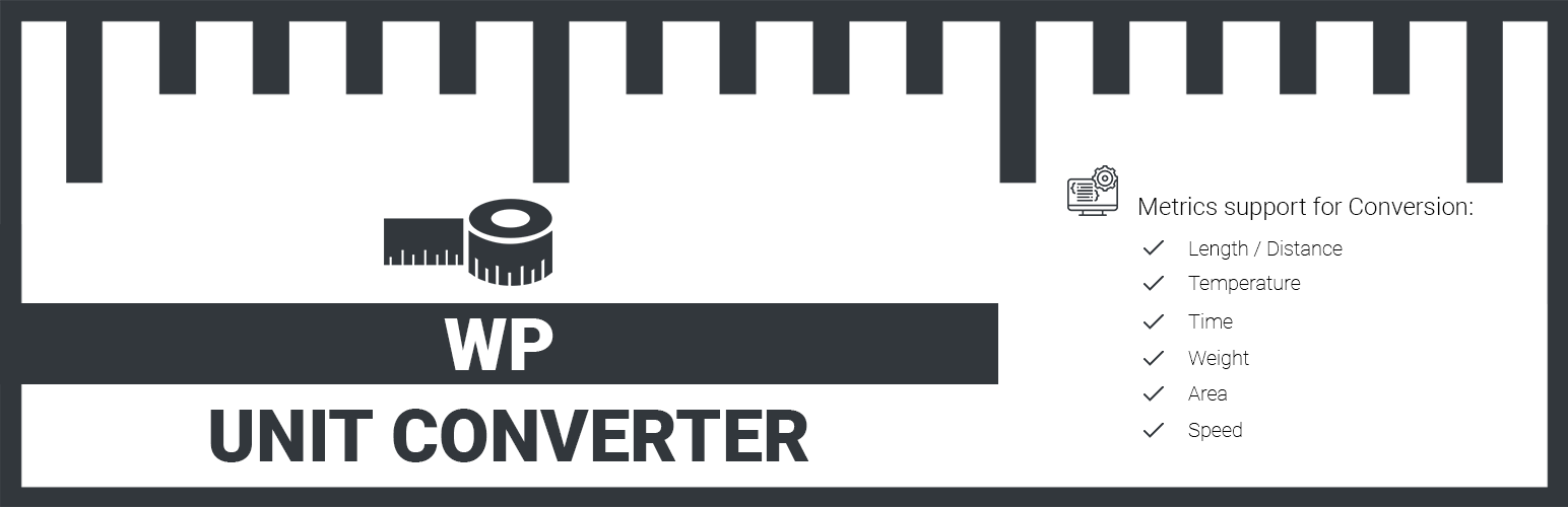 WordPress 外掛 WP Unit Converter 的封面圖片。