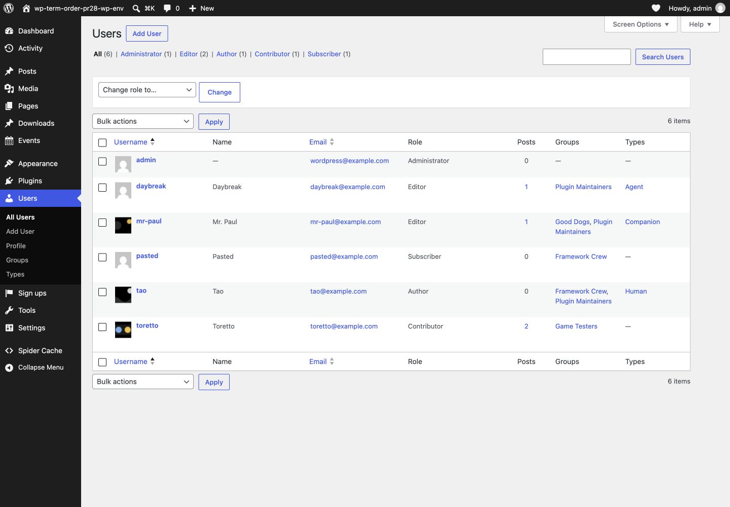 WP User Profiles (Normal)