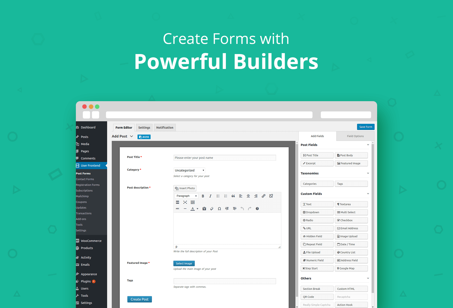 Forms of power. Frontend user profile WOOCOMMERCE. Creative forms. Power Builder load. Frontend UI.