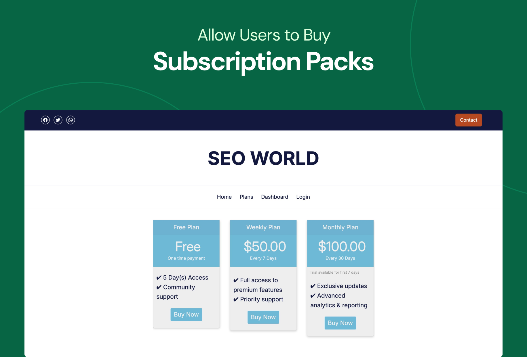 Configure Your Subscription Packs