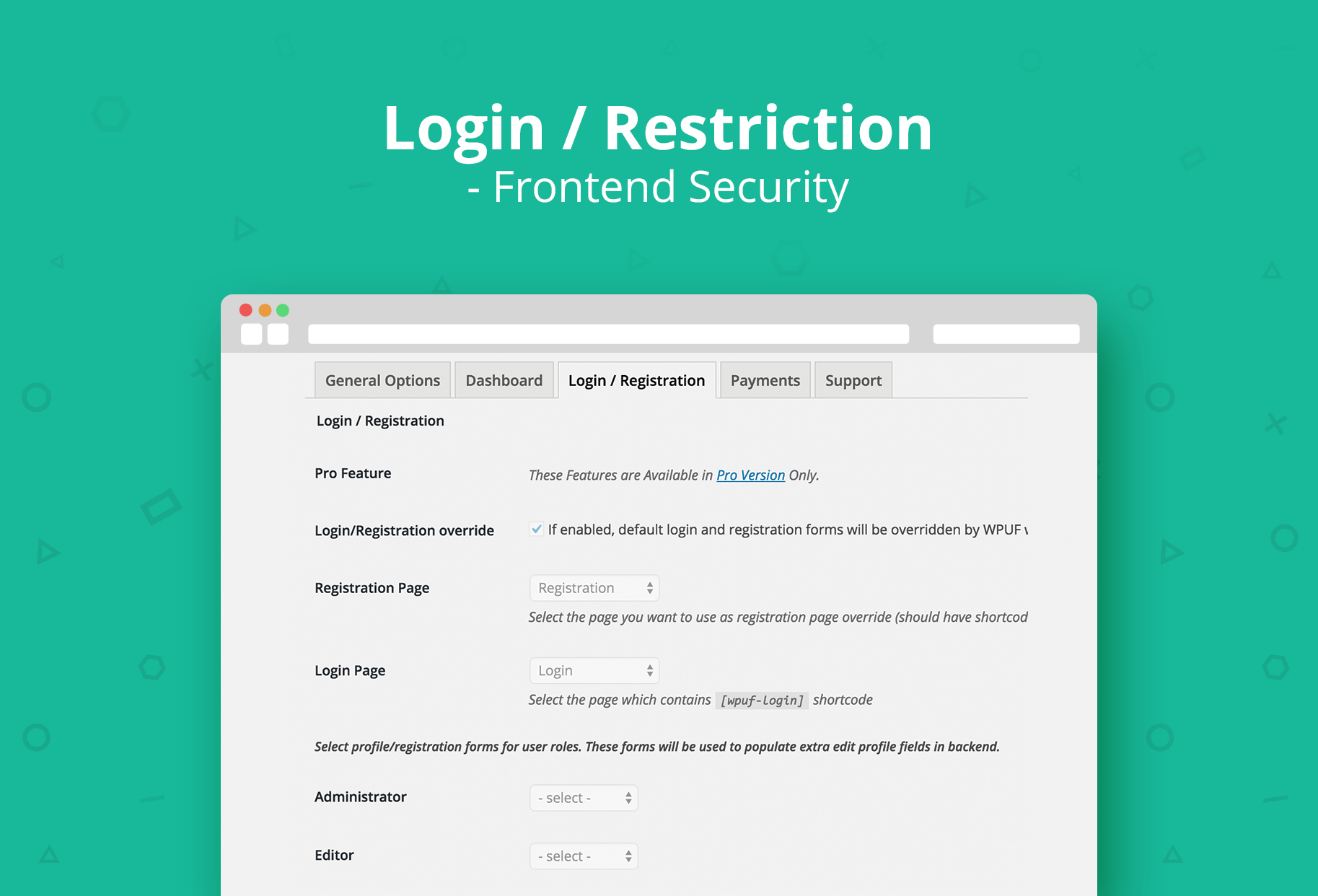 Login, Restriction, Frontend Security