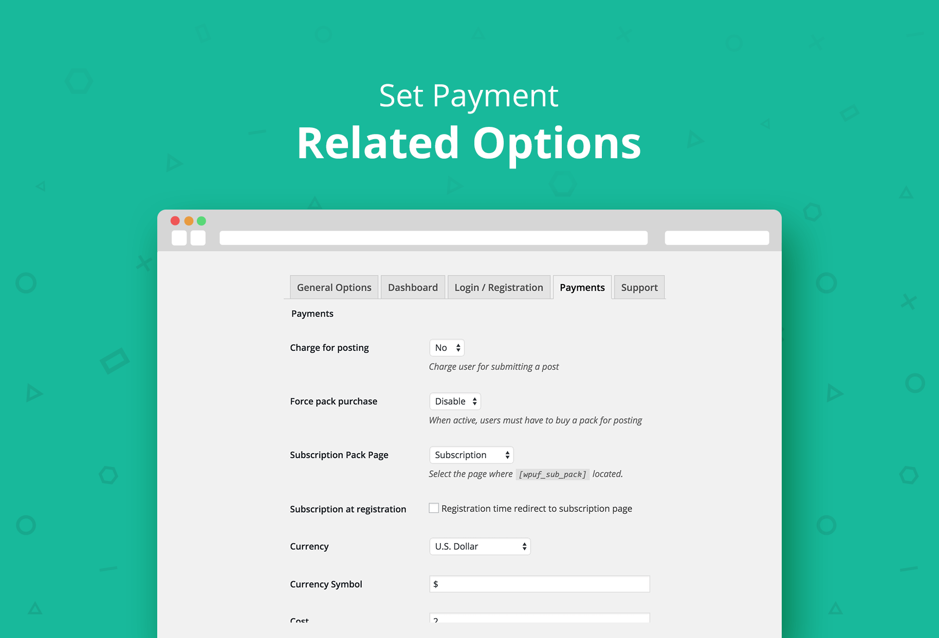 Set Payment Related Options