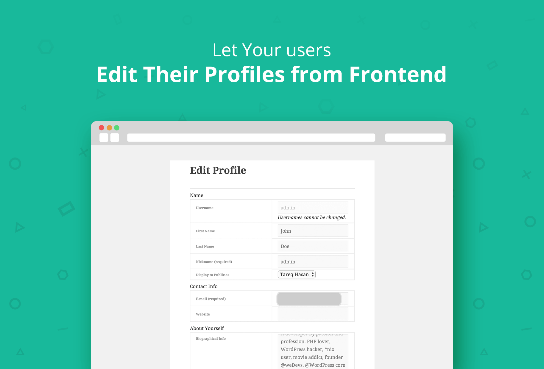 Let Your users Edit Their Profiles from Frontend