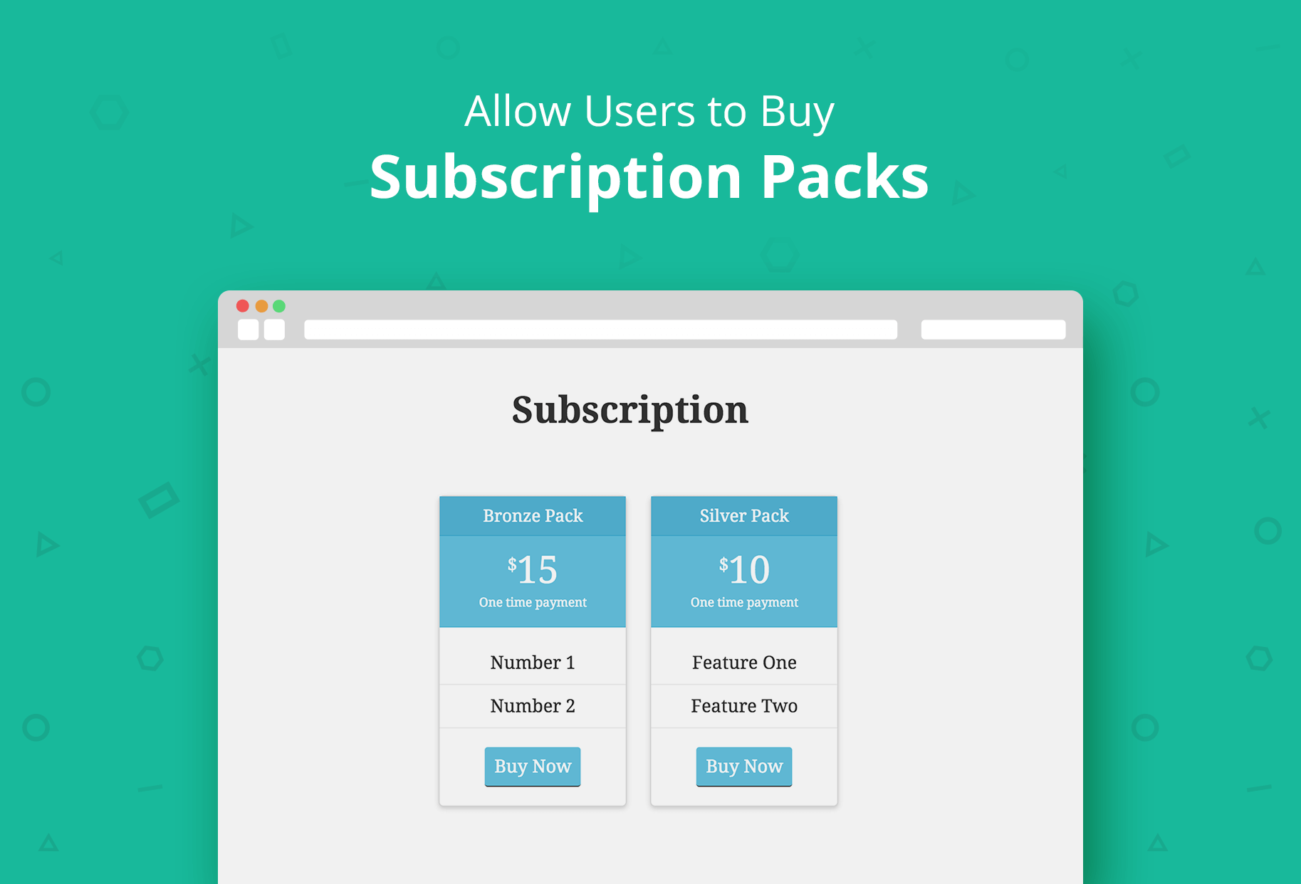 Allow Users to Buy Subscription Packs