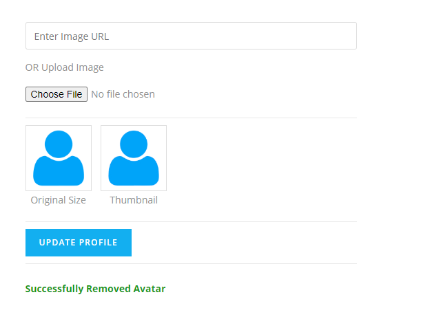 <p>After removing uploaded avatar, show message successfully removed avatar.</p>