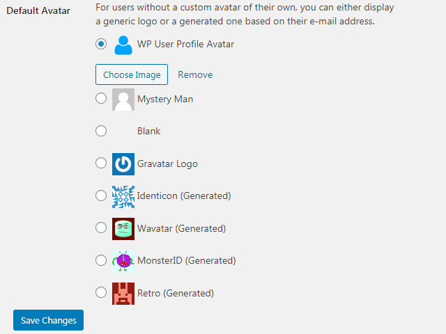 <p>Default Gavatars & set custom default avatar.</p>