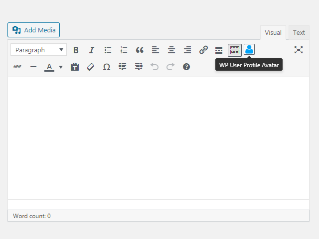 <p>Display avatar & upload avatar shortcode icon for Visual Editor.</p>