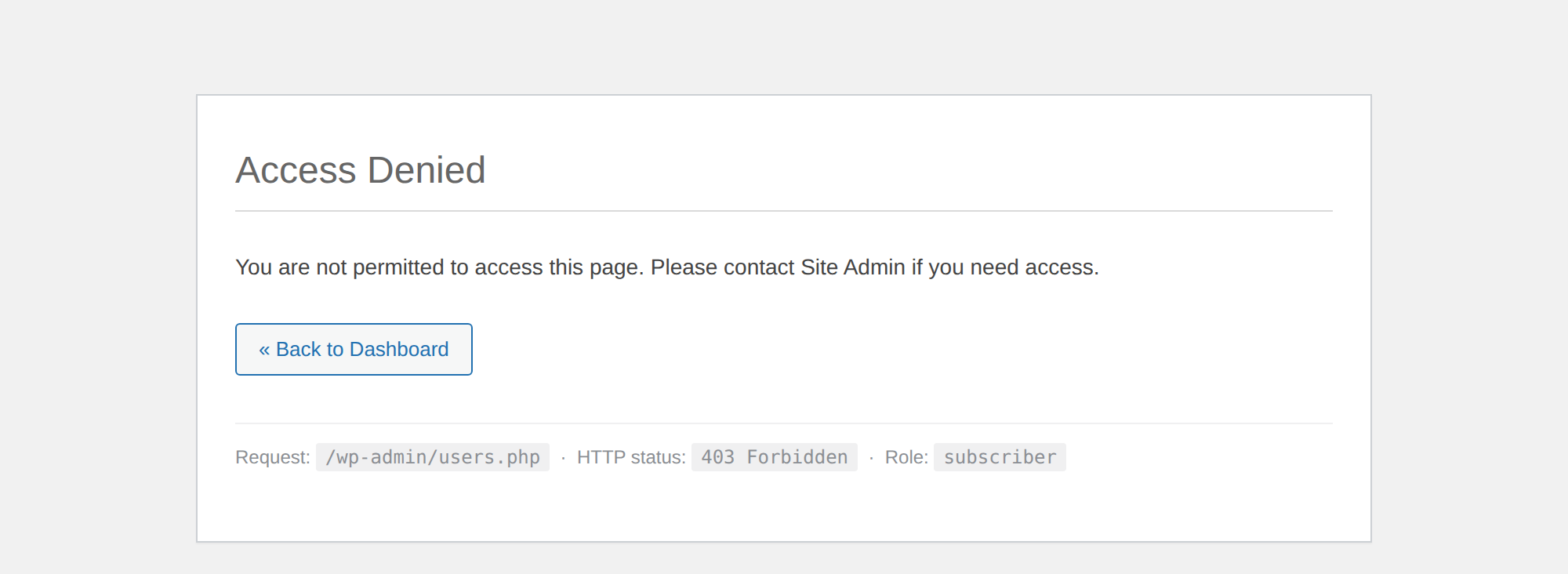 WP User Profile Restriction