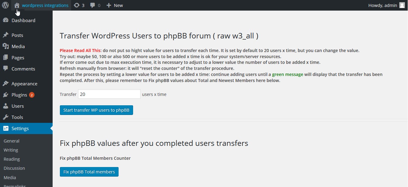 Wp w3all (raw) WP users transfer to phpBB