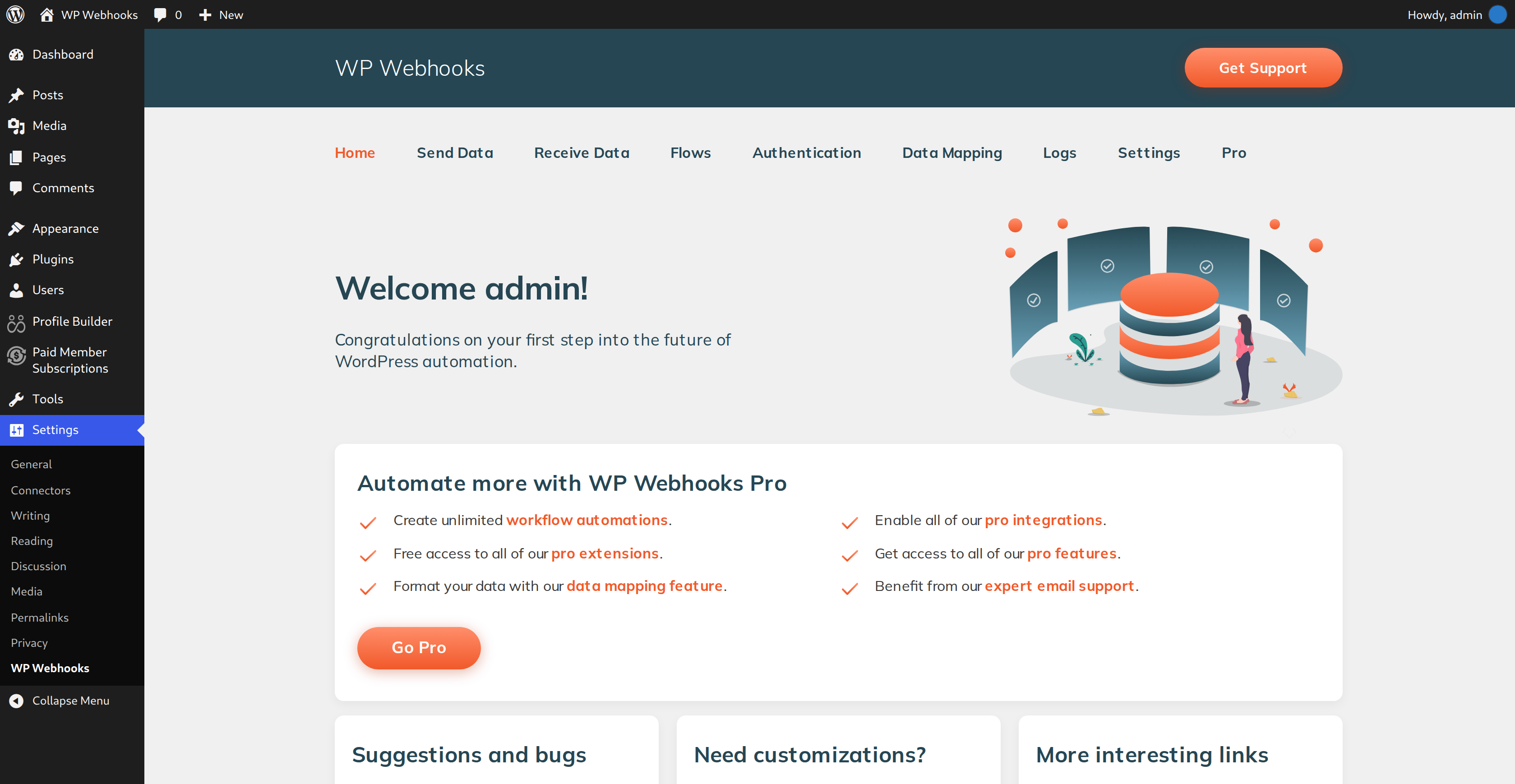 Your automation hub: connect your website, plugins and services with no-code webhooks.