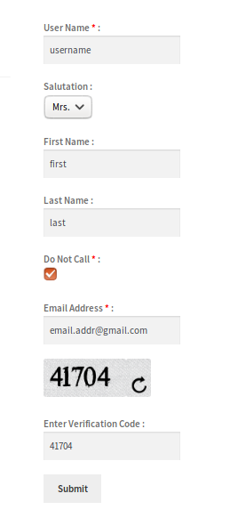 Sugar Lead Form with Numeric method CAPTCHA