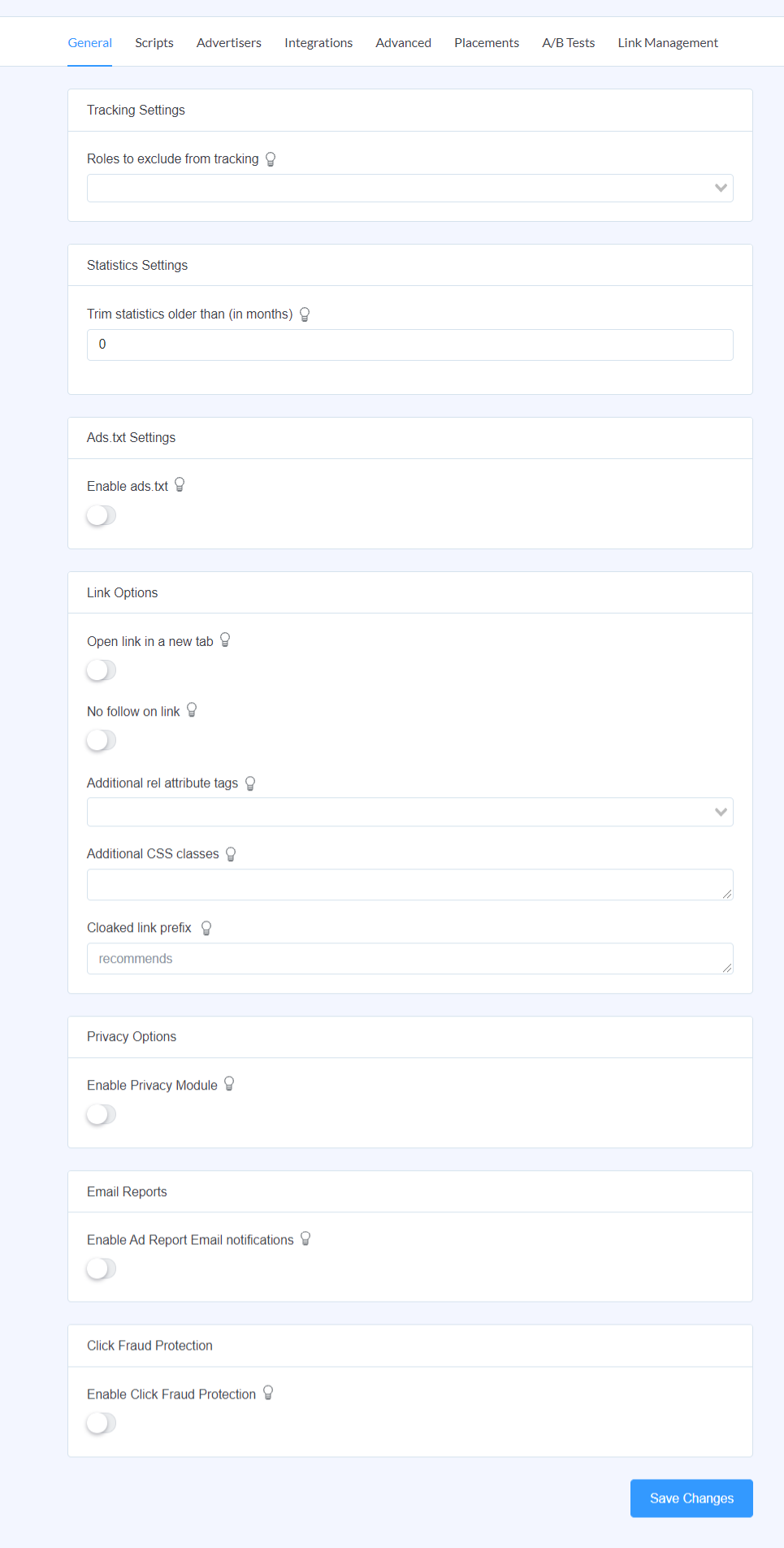 Settings Menu.