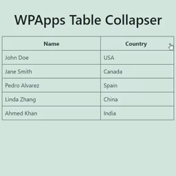 WPApps Table Collapser logo