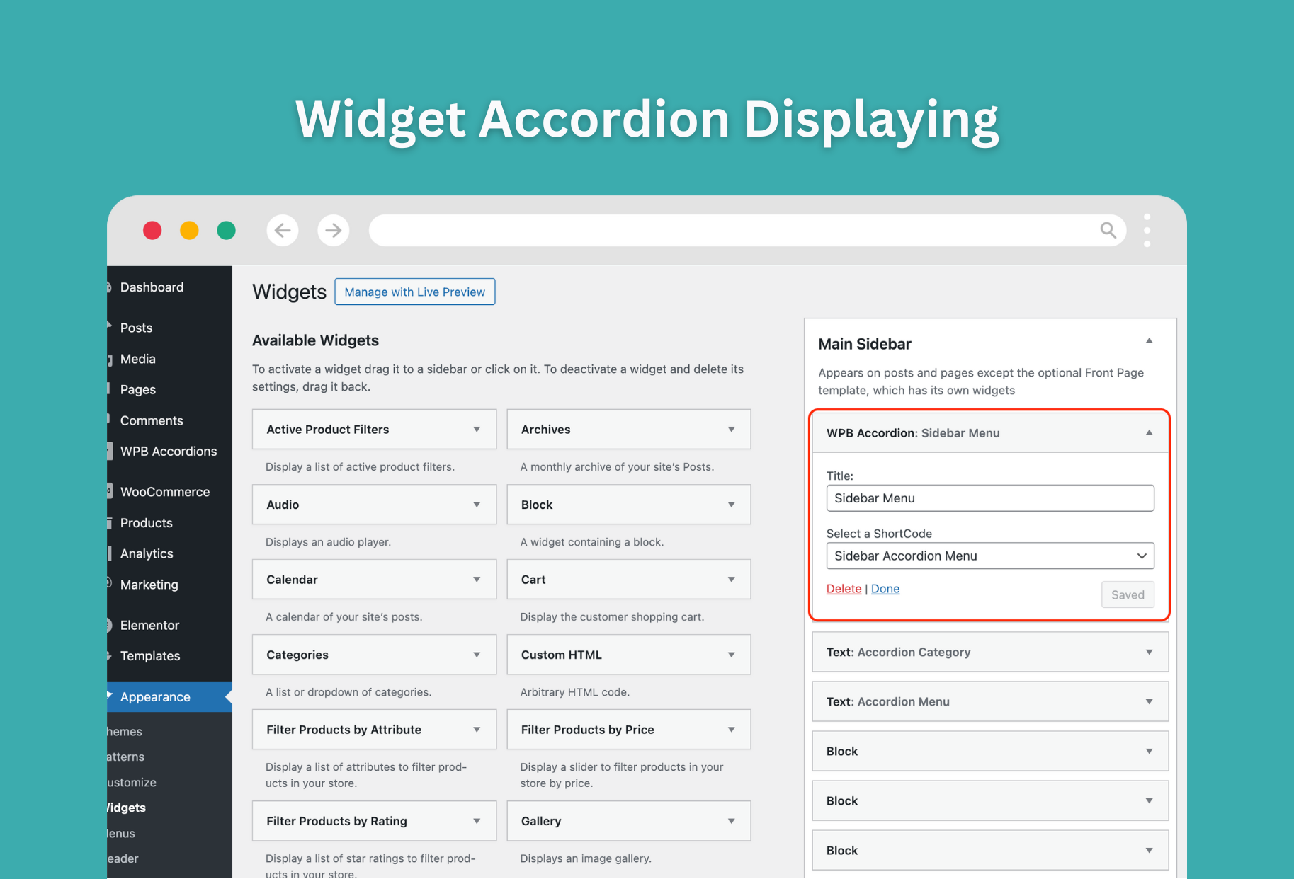 WPB Accordion Menu – Responsive Collapse Vertical Sidebar Menu – WooCommerce Category Accordion