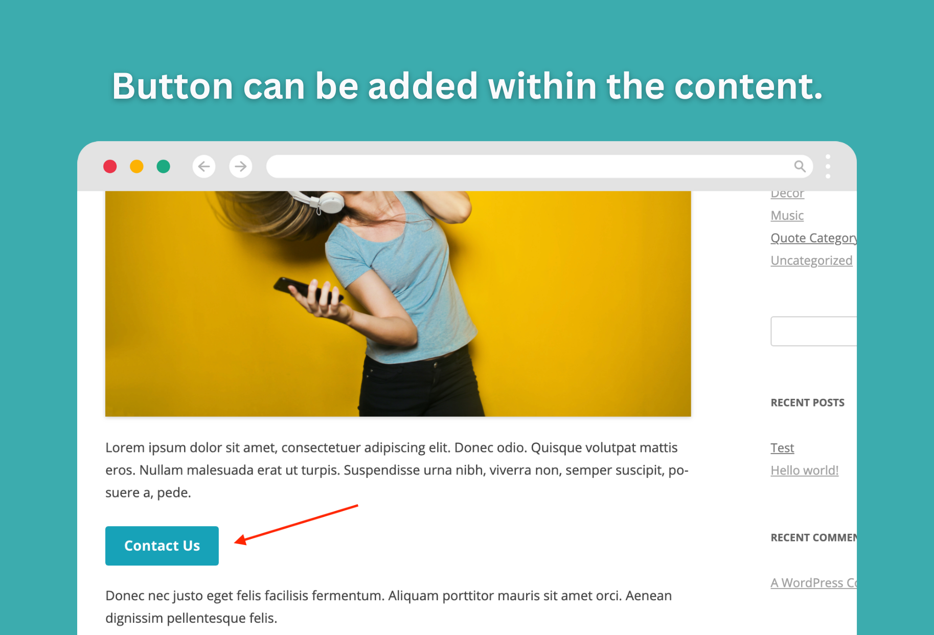 WordPress popup contact form 7 settings
