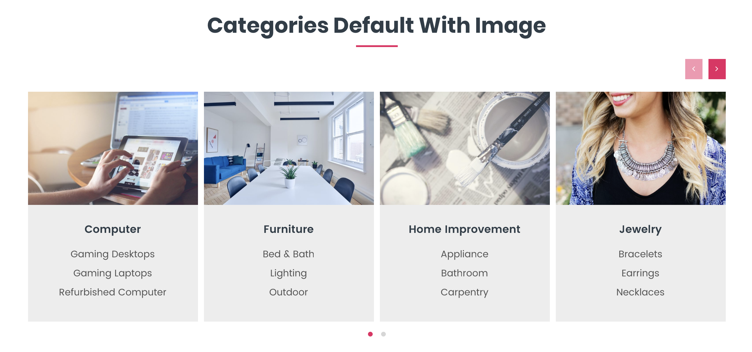 Categories with image