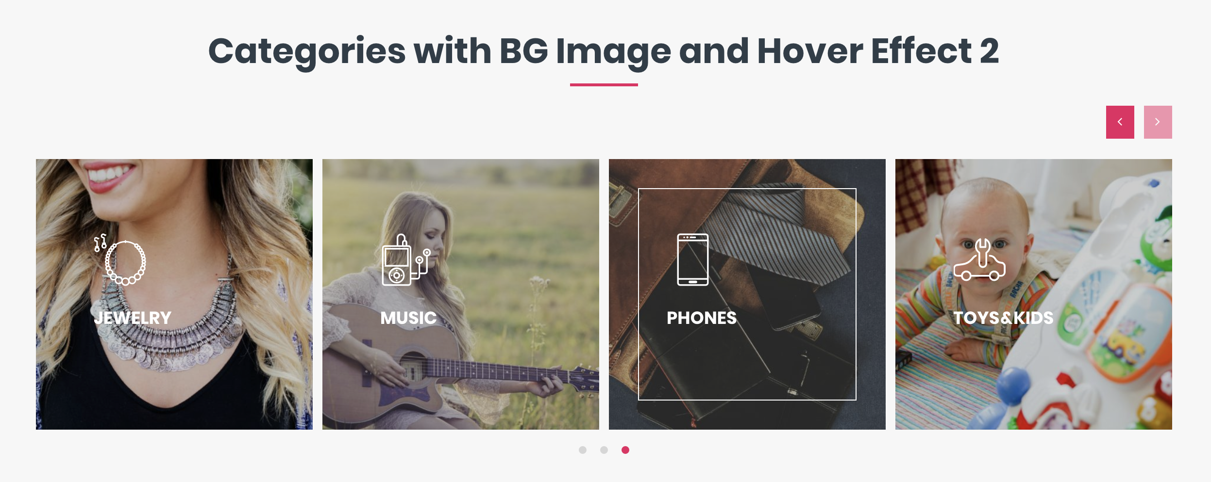 Categories with background image and hover effect 2