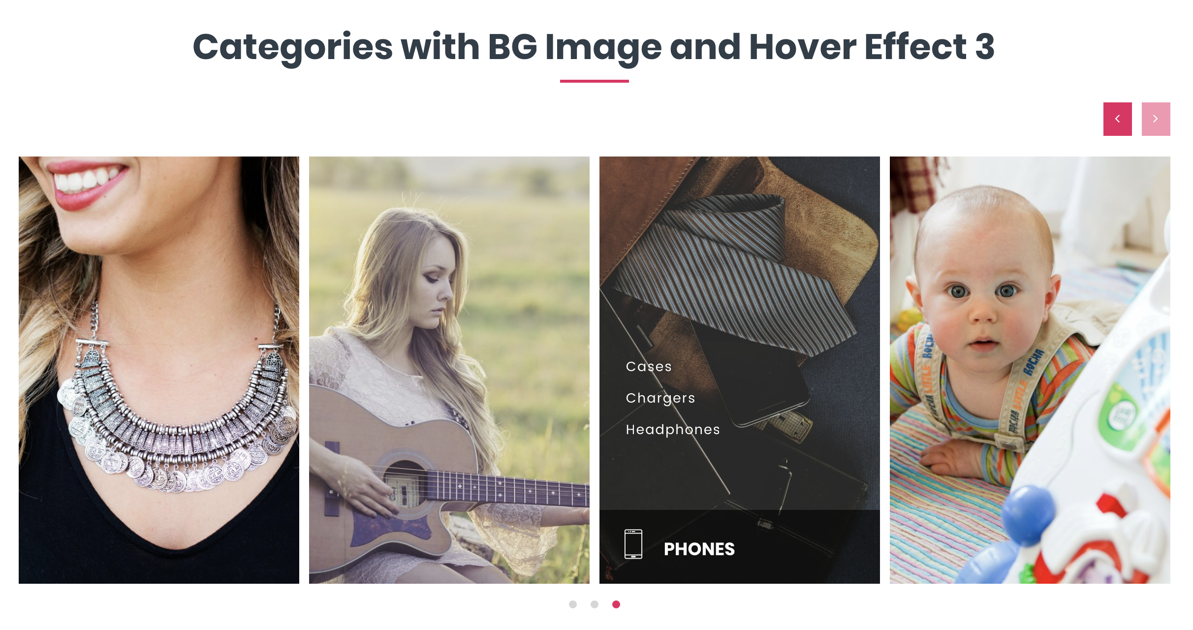 Categories with background image and hover effect 3