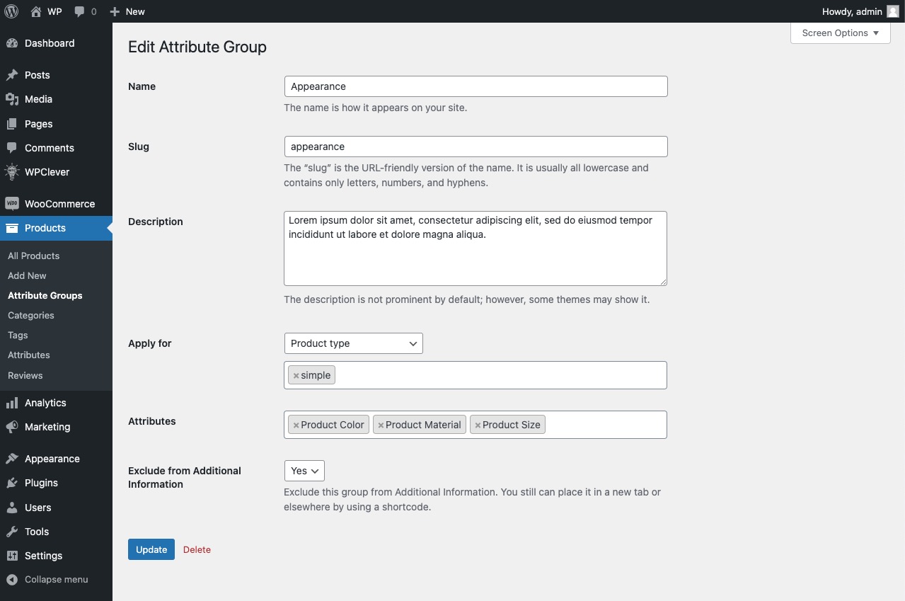 WPC Smart Attribute Groups for WooCommerce