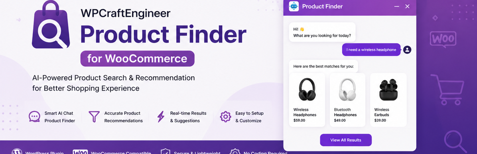 WPCraftEngineer Product Finder for WooCommerce