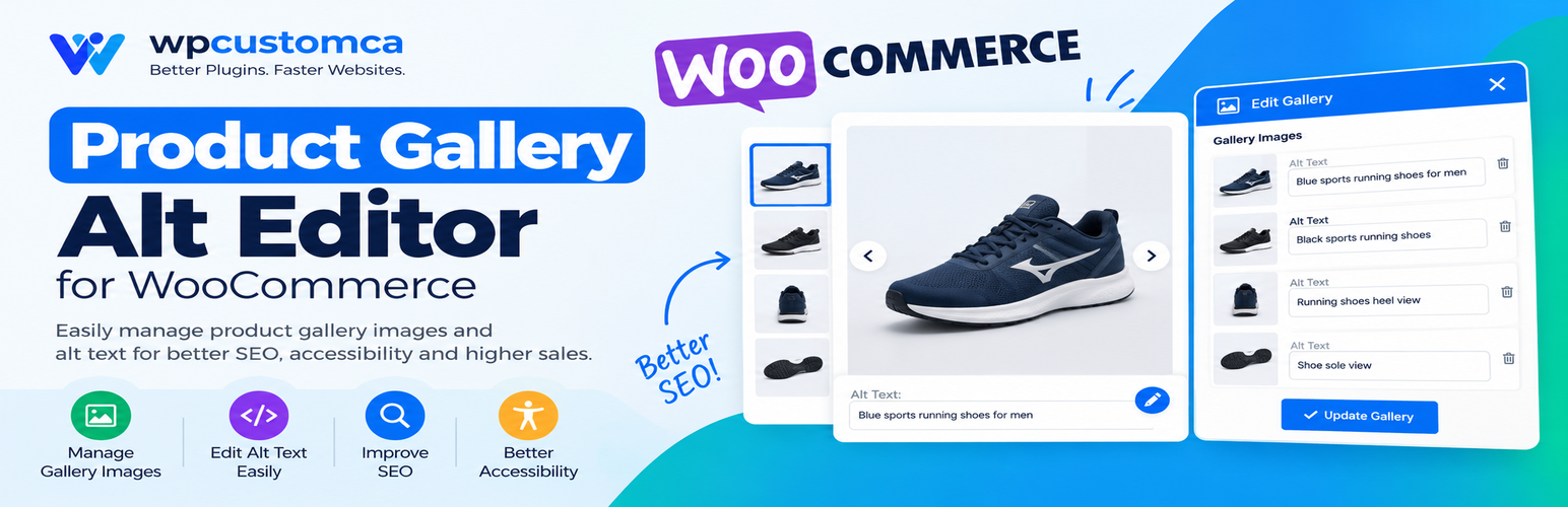 wpcustomca Product Gallery Alt Editor for WooCommerce