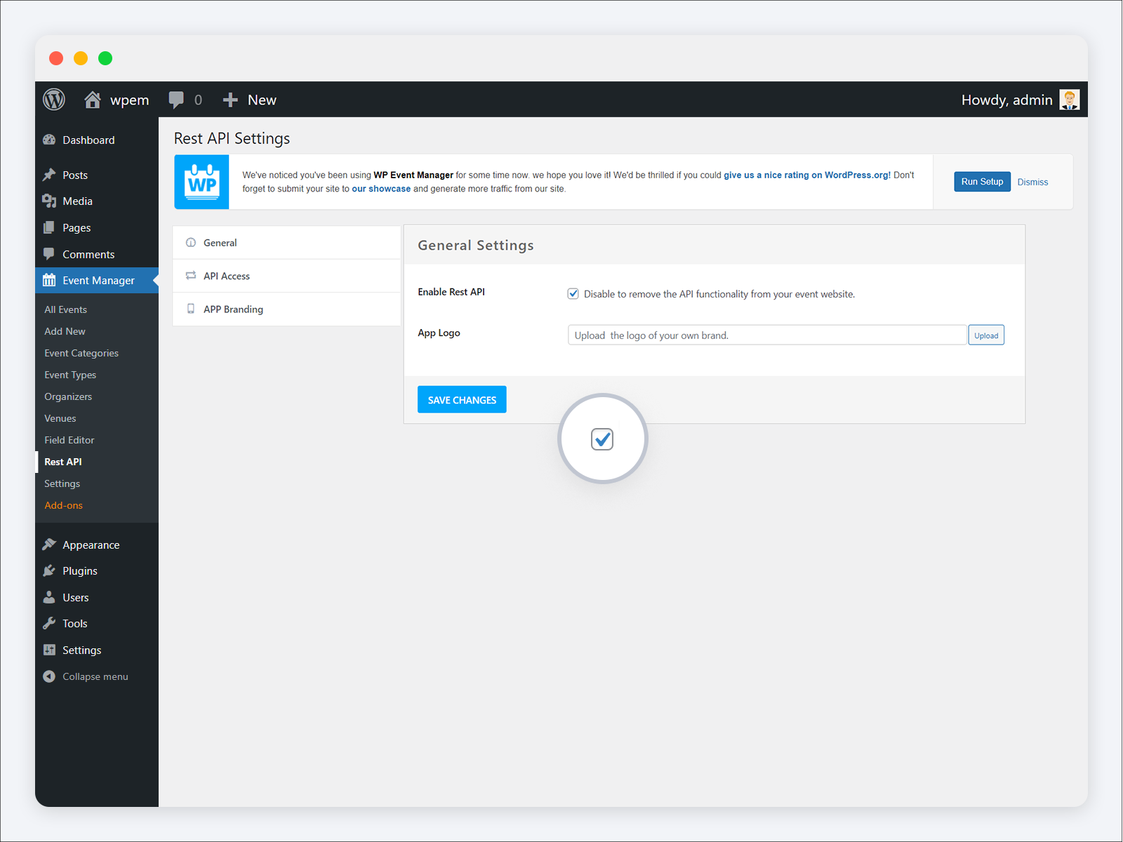 WP Event Manager – REST API - Screenshot 1