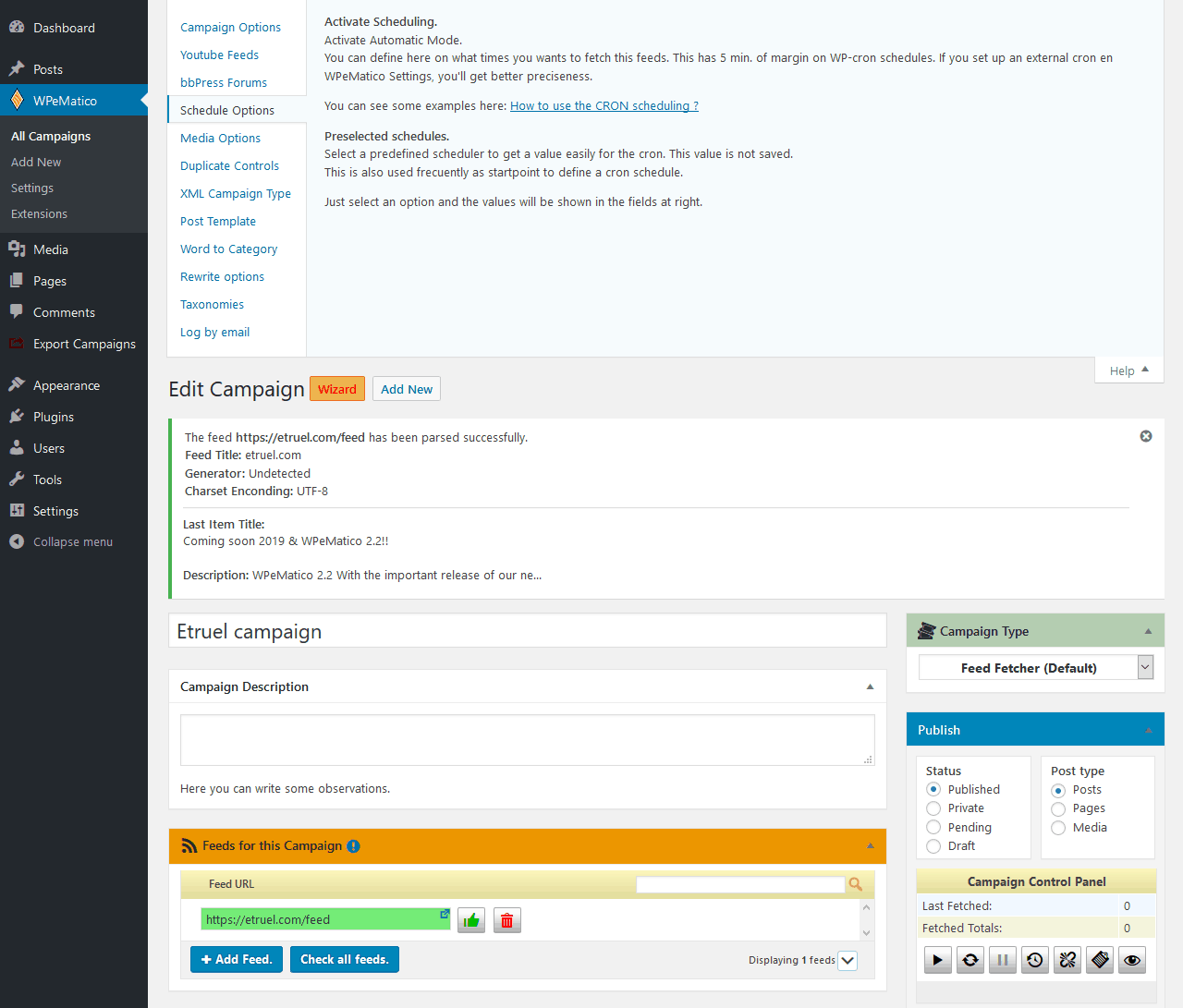 Contextual Help tabs integrated into WordPress.