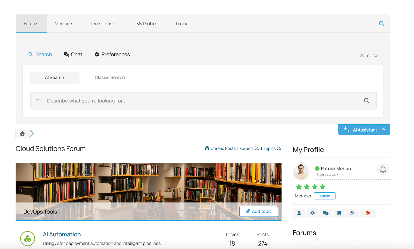 wpForo AI Assistant - Semantic Search Widget