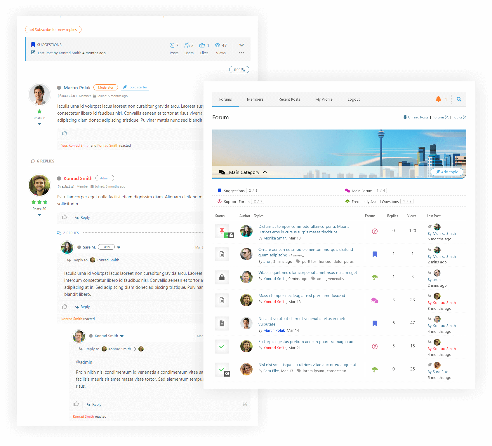 Threaded Forum Layout (Thread and Forums)