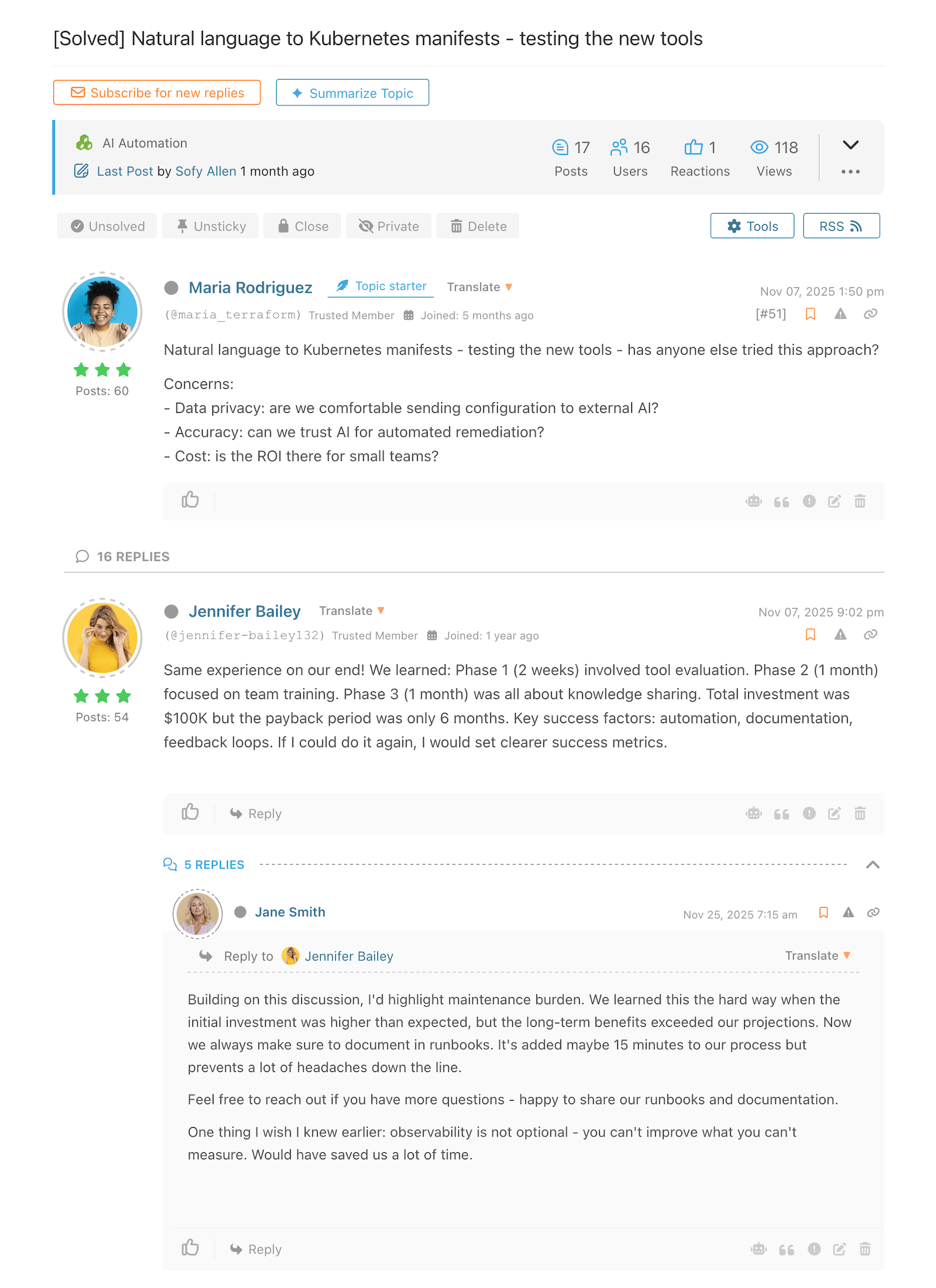 Threaded Forum Layout - Threads