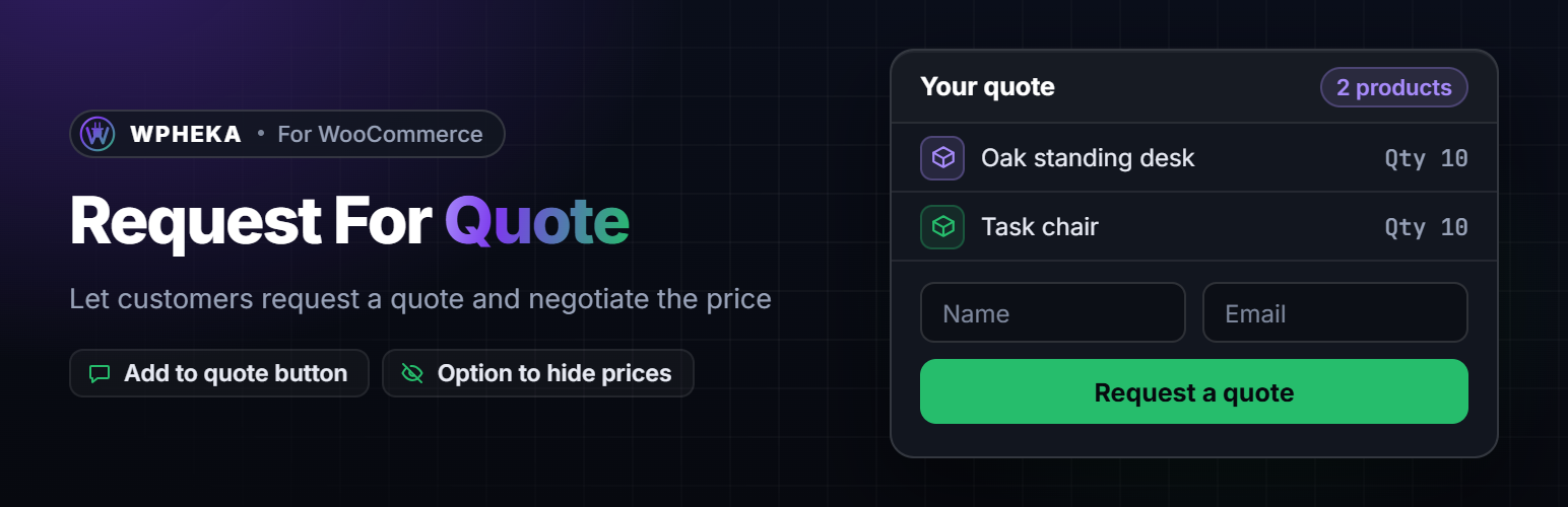 Request For Quote preview