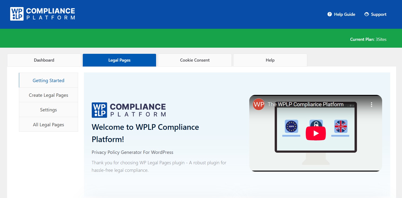 WP Legal Pages Getting Started