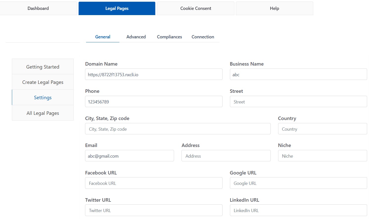 WP Legal Pages General Settings