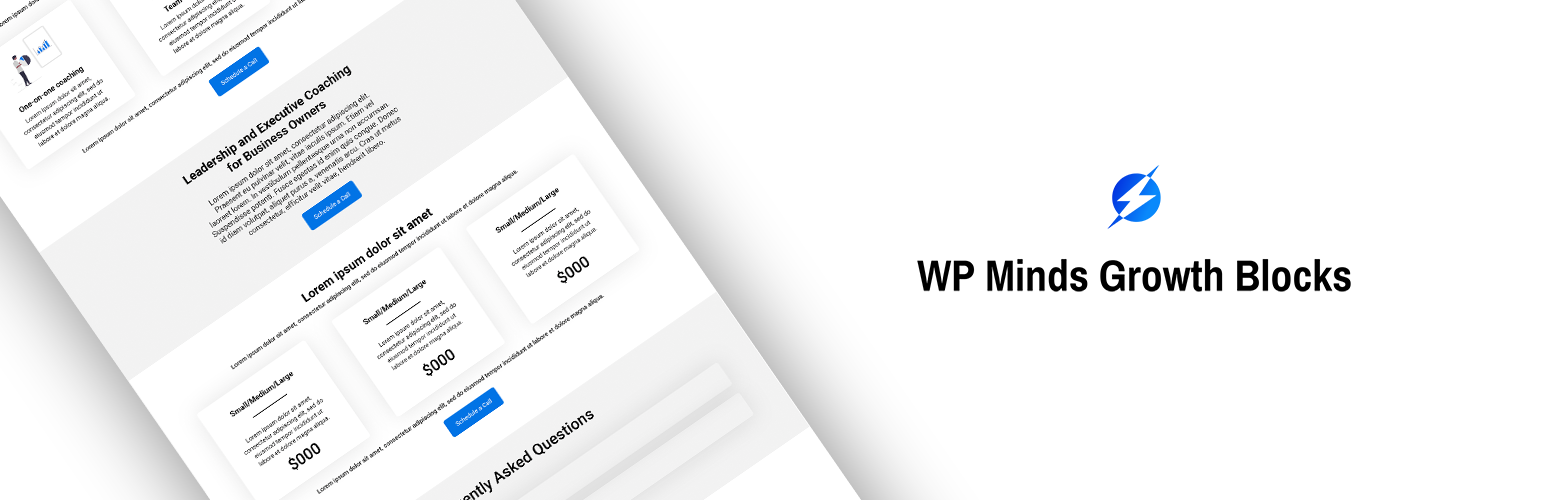 WordPress 外掛 WPMinds Growth Blocks 的封面圖片。