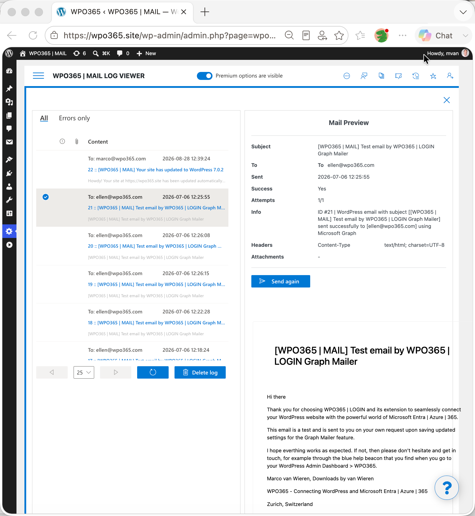 Mail audit log with Preview.