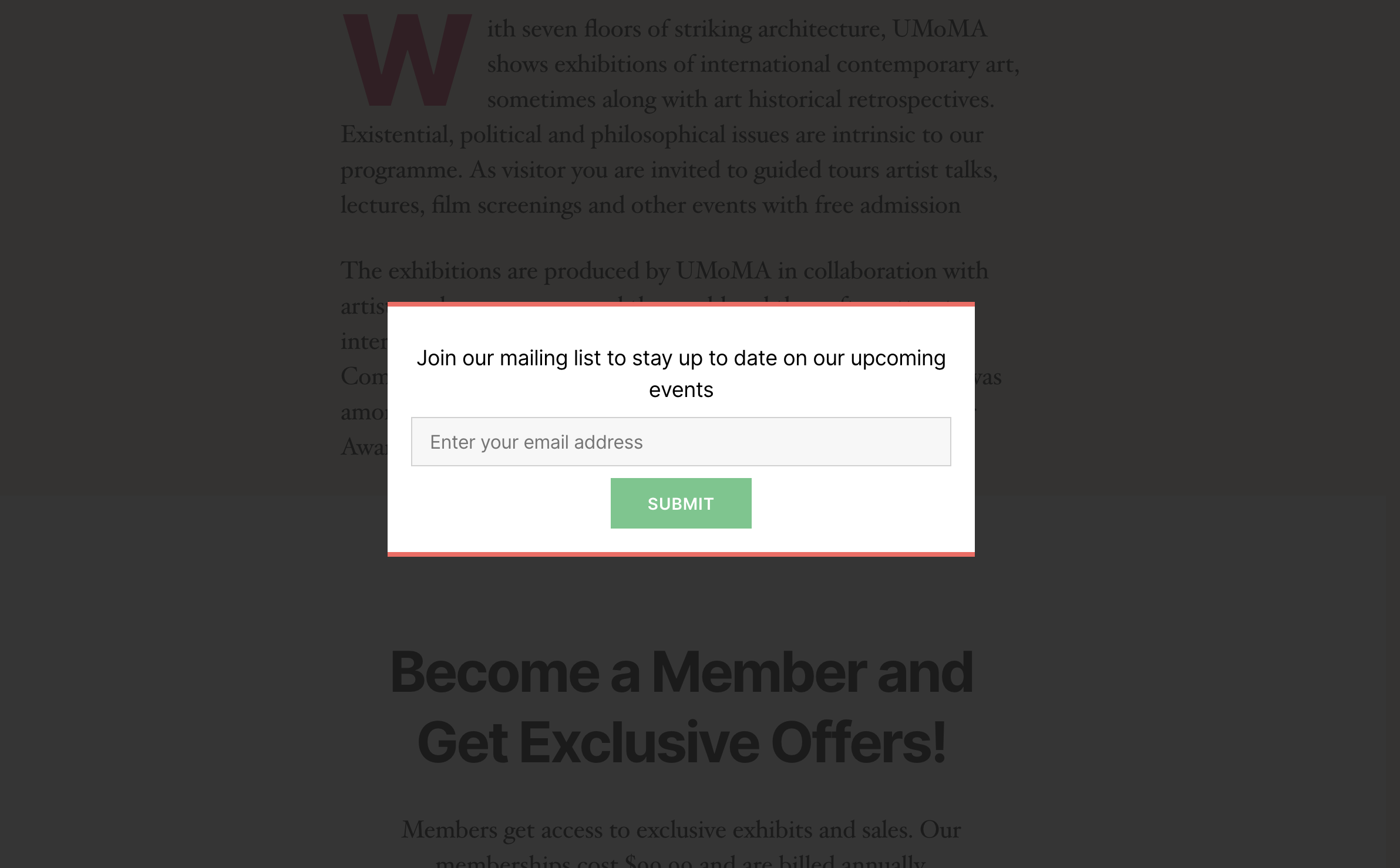 Collect Emails in Lightbox Popup.