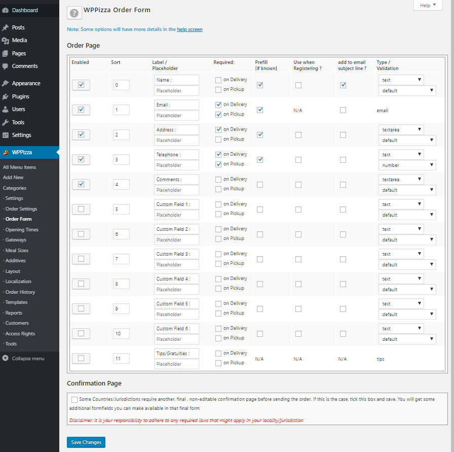 Admin - Order Form