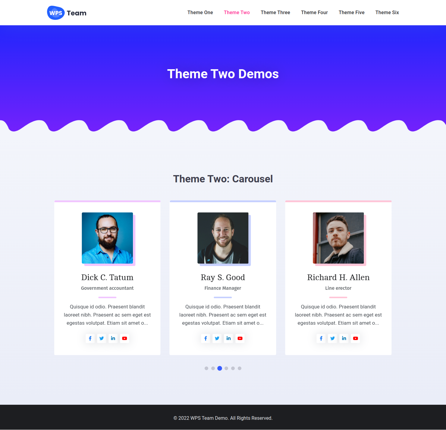 WPS Team Members - Theme Two Carousel