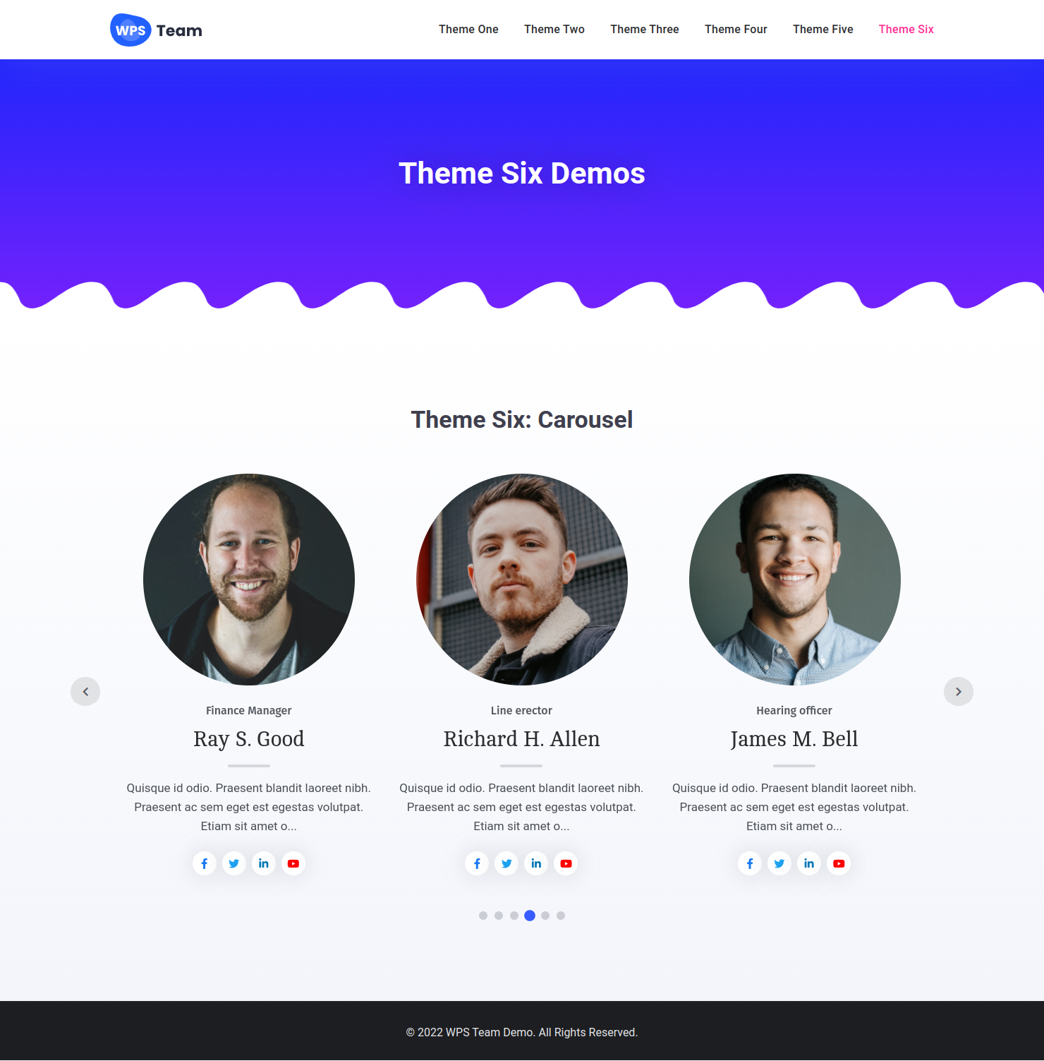 WPS Team Members - Theme Six Carousel