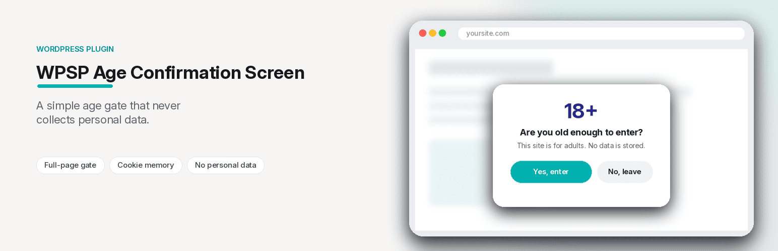WordPress 外掛 WPSP Age Confirmation Screen 的封面圖片