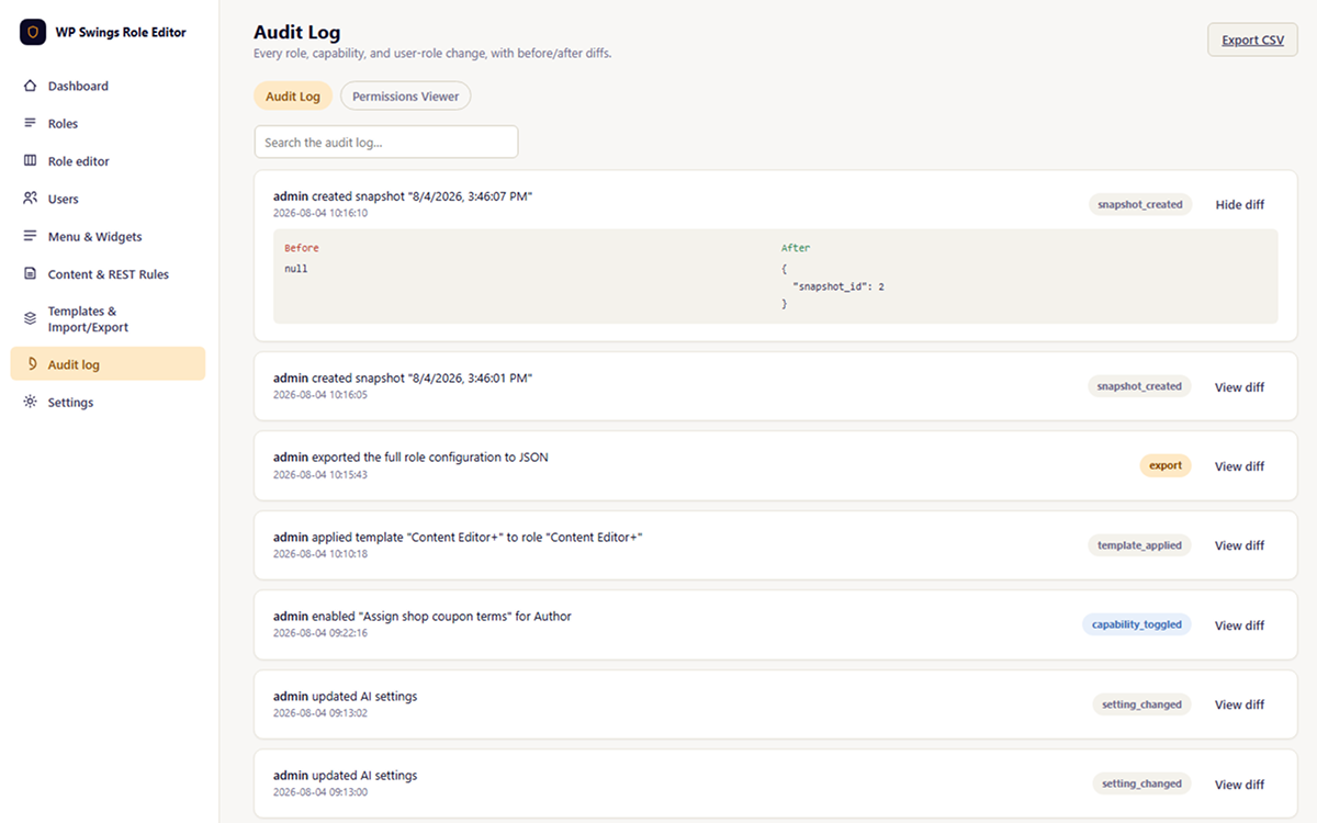 User role assignment and per-user overrides