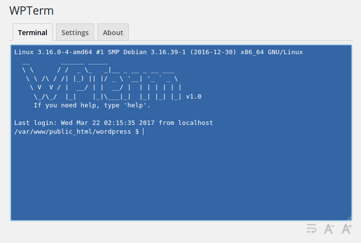 Terminal (default colors and welcome message).
