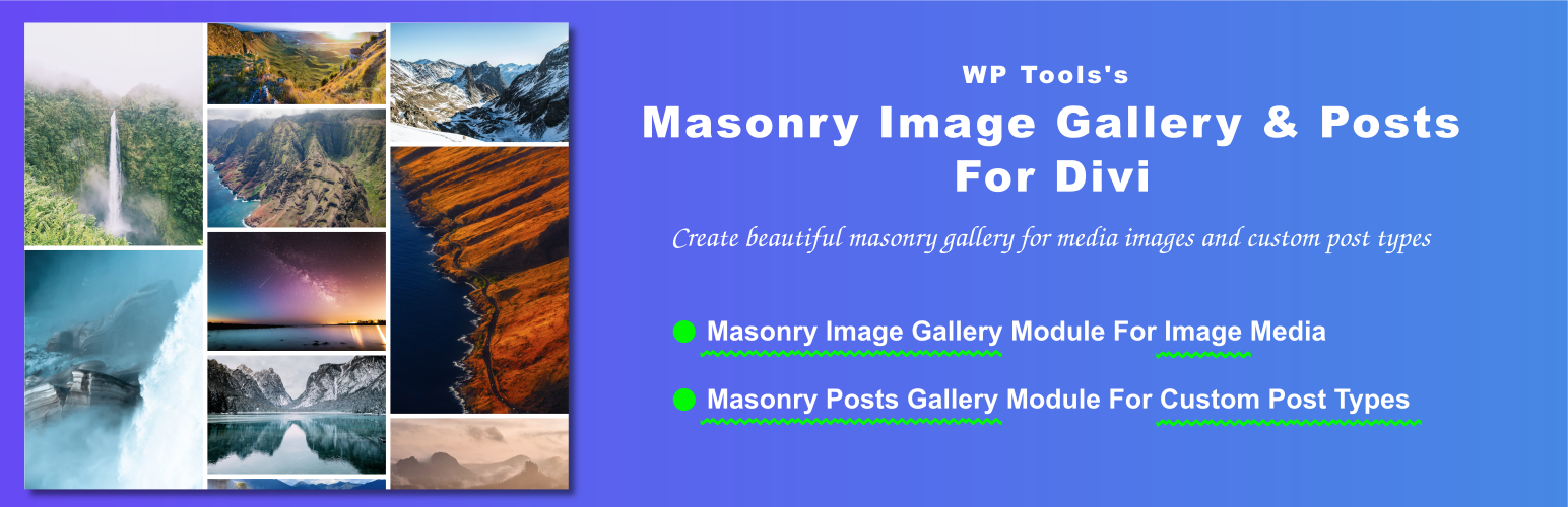 WPTools Masonry Gallery & Posts For Divi