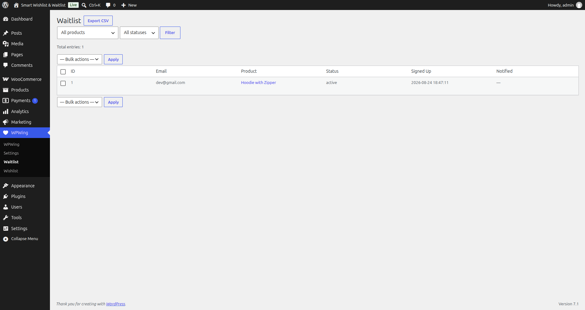 WPWing Smart Wishlist &amp; Product Waitlist for WooCommerce